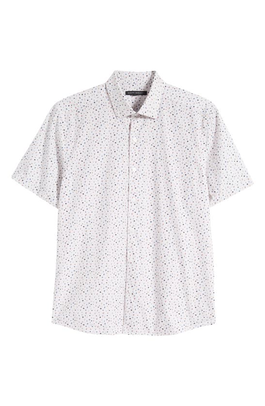 Shop Robert Barakett Stonefield Mushroom Print Short Sleeve Button-up Shirt In Beige