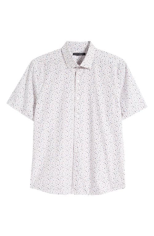 Stonefield Mushroom Print Short Sleeve Button-Up Shirt in Beige