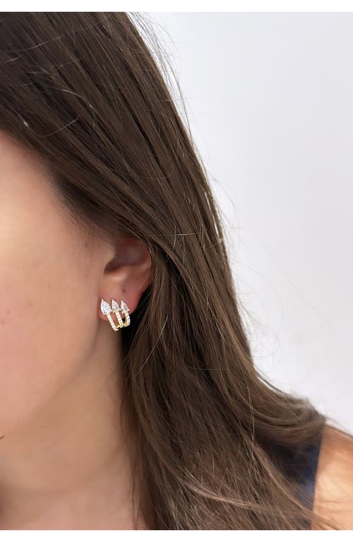 Shymi Pavé Cubic Zirconia Wrap Hoop Earrings In Gold/white