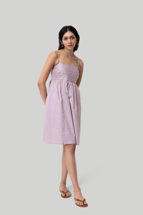 Shop Reistor Ruched Strappy Mini Dress In Poplin Pink