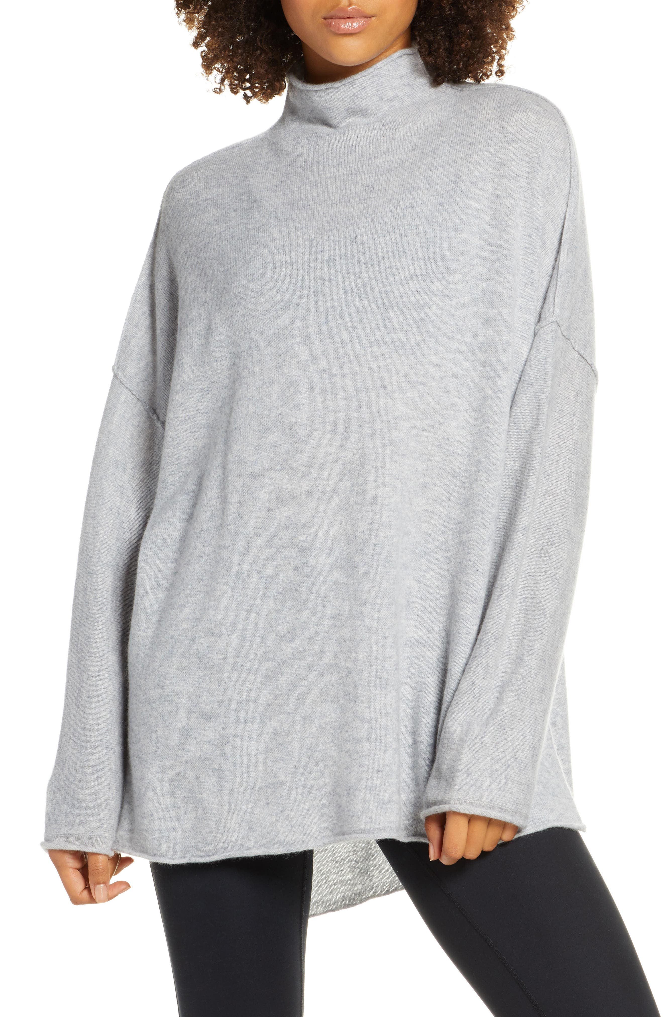  Elevate Wool & Cashmere Mock Neck Pullover, Main, color, GREY MEDIUM CHARCOAL HEATHER