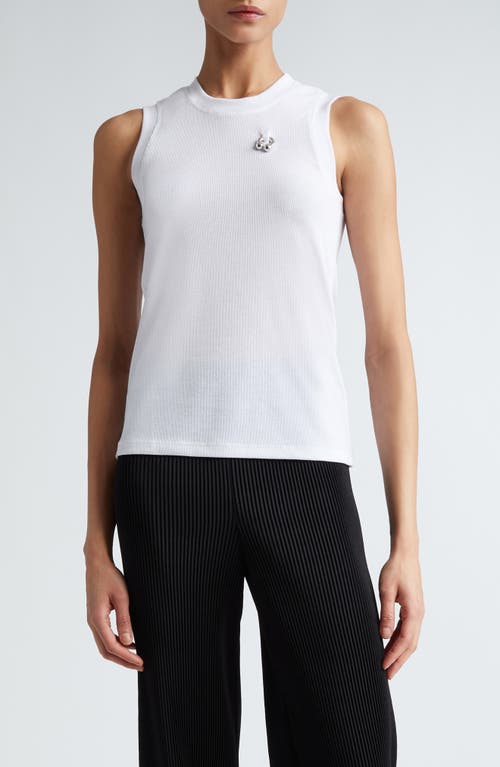 MELITTA BAUMEISTER Pierced Cotton Rib Tank White Dry Jersey at Nordstrom,