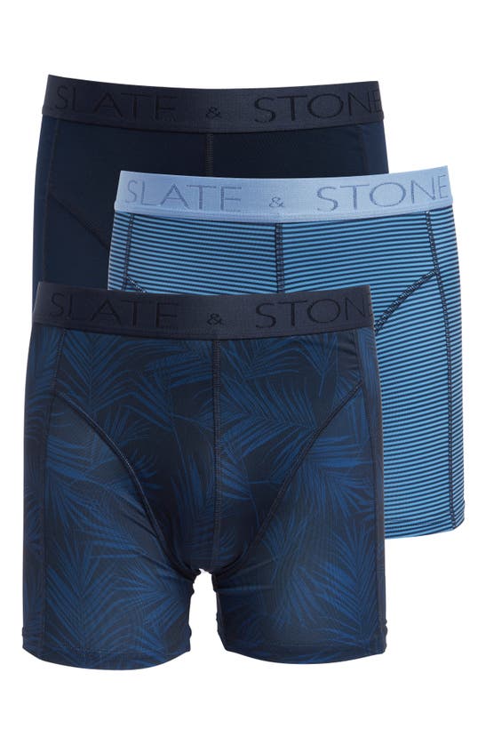 Shop Slate & Stone 3-pack Microfiber Boxer Briefs In Blue Assorted