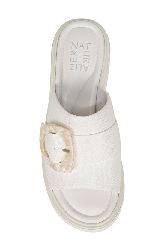 Shop Naturalizer Clara Platform Slide Sandal In Bright White Faux Leather
