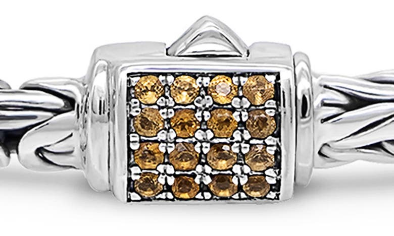 Devata Sterling Silver Semiprecious Stone Chain Bracelet In Silver Yellow