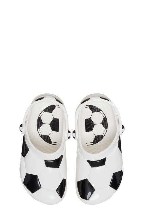 Shop Crocs Kids' Classic Soccer Ball Clog In White/black