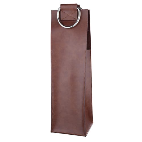 Viski Brown Single-bottle Wine Tote In Brown