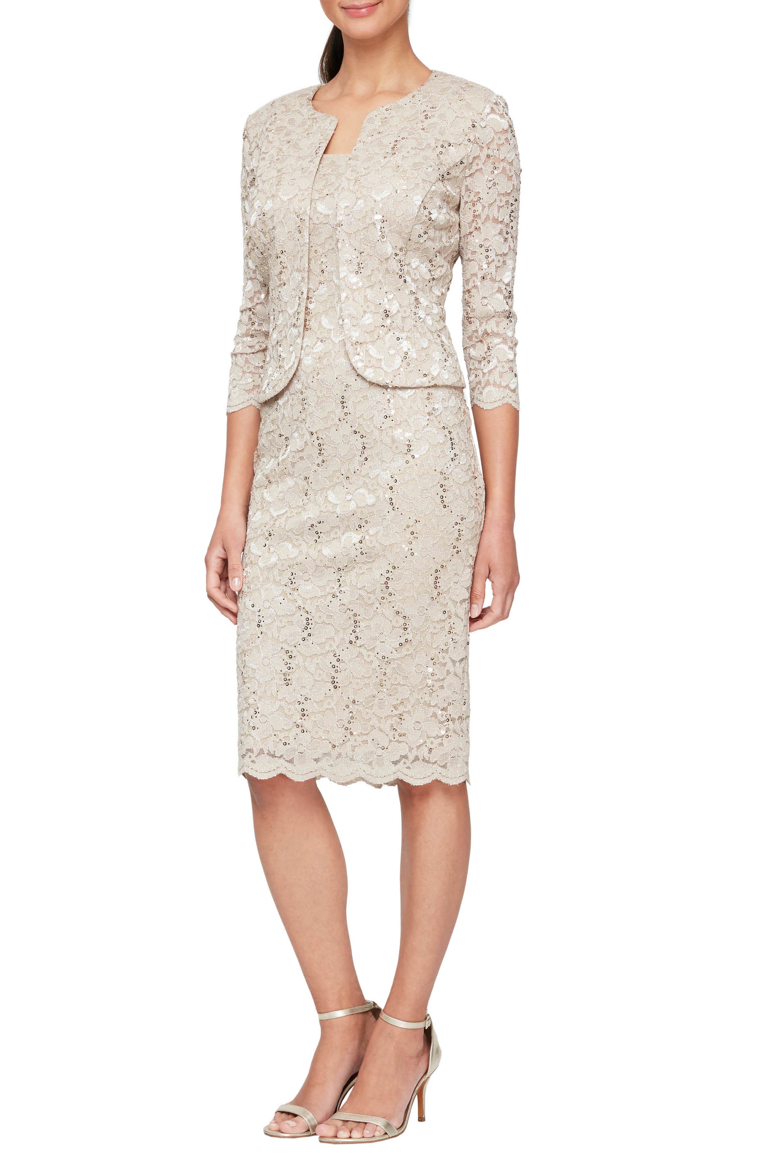 shift dress with long jacket