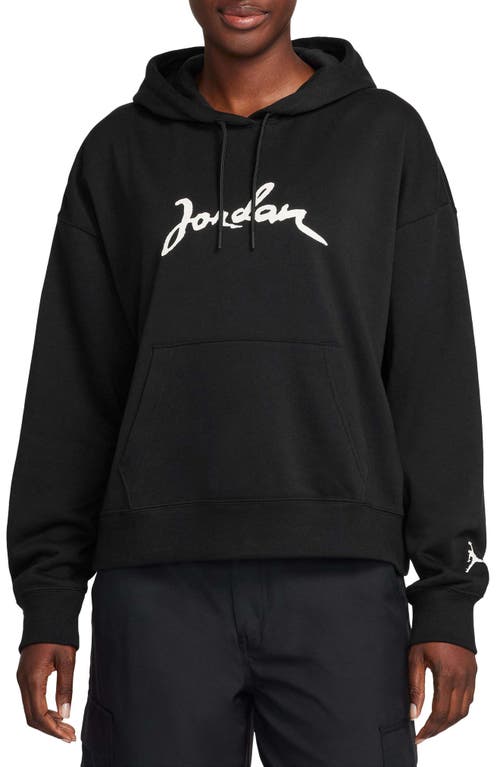 Jordan Brooklyn Fleece Graphic Hoodie In Black/sail