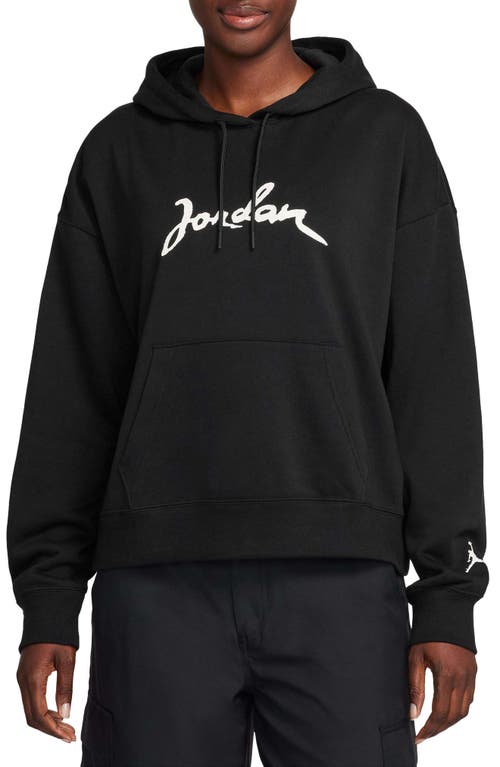 Shop Jordan Brooklyn Fleece Graphic Hoodie In Black/sail