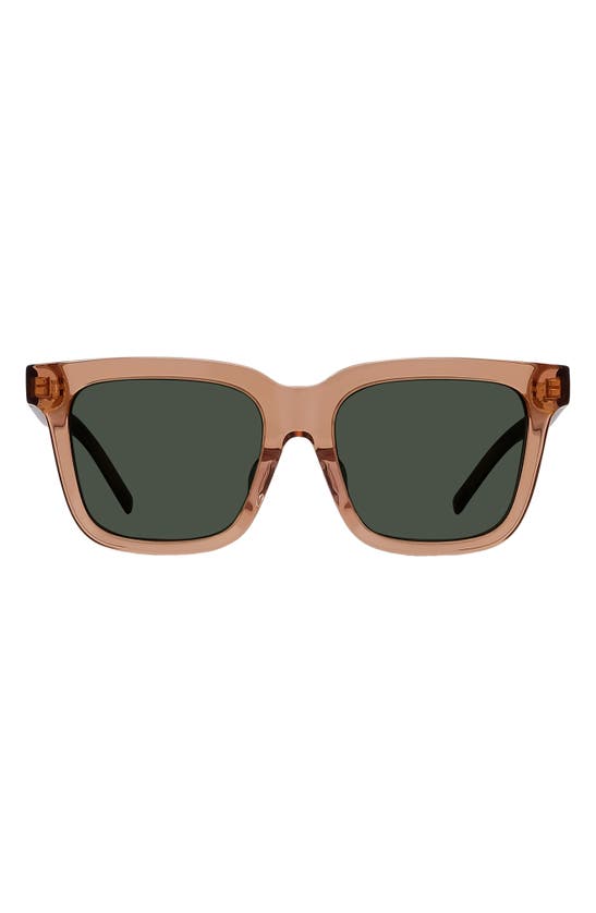Shop Givenchy Gv Day 53mm Rectangular Sunglasses In Shiny Orange / Green