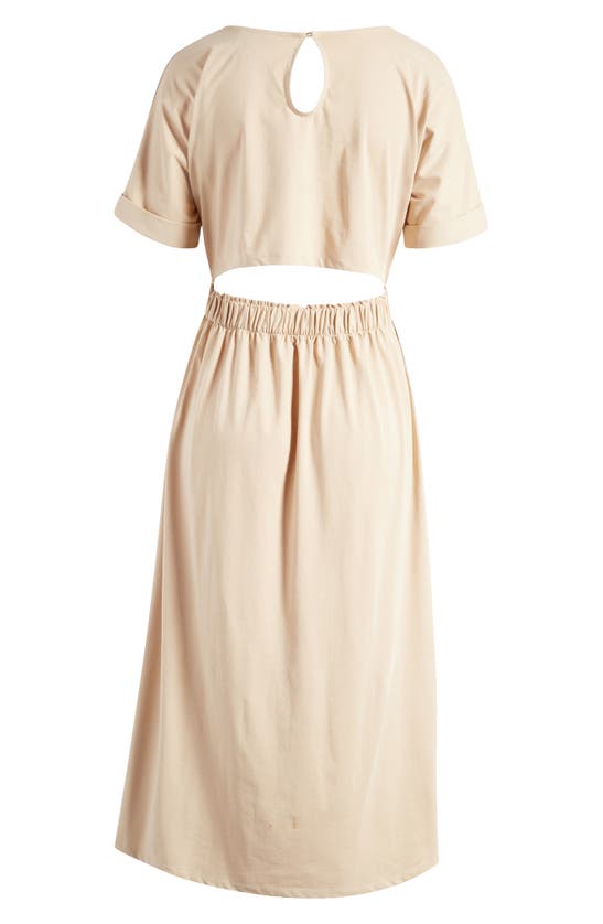 Shop Luxely Luna Cutout Midi Dress In Irish Cream