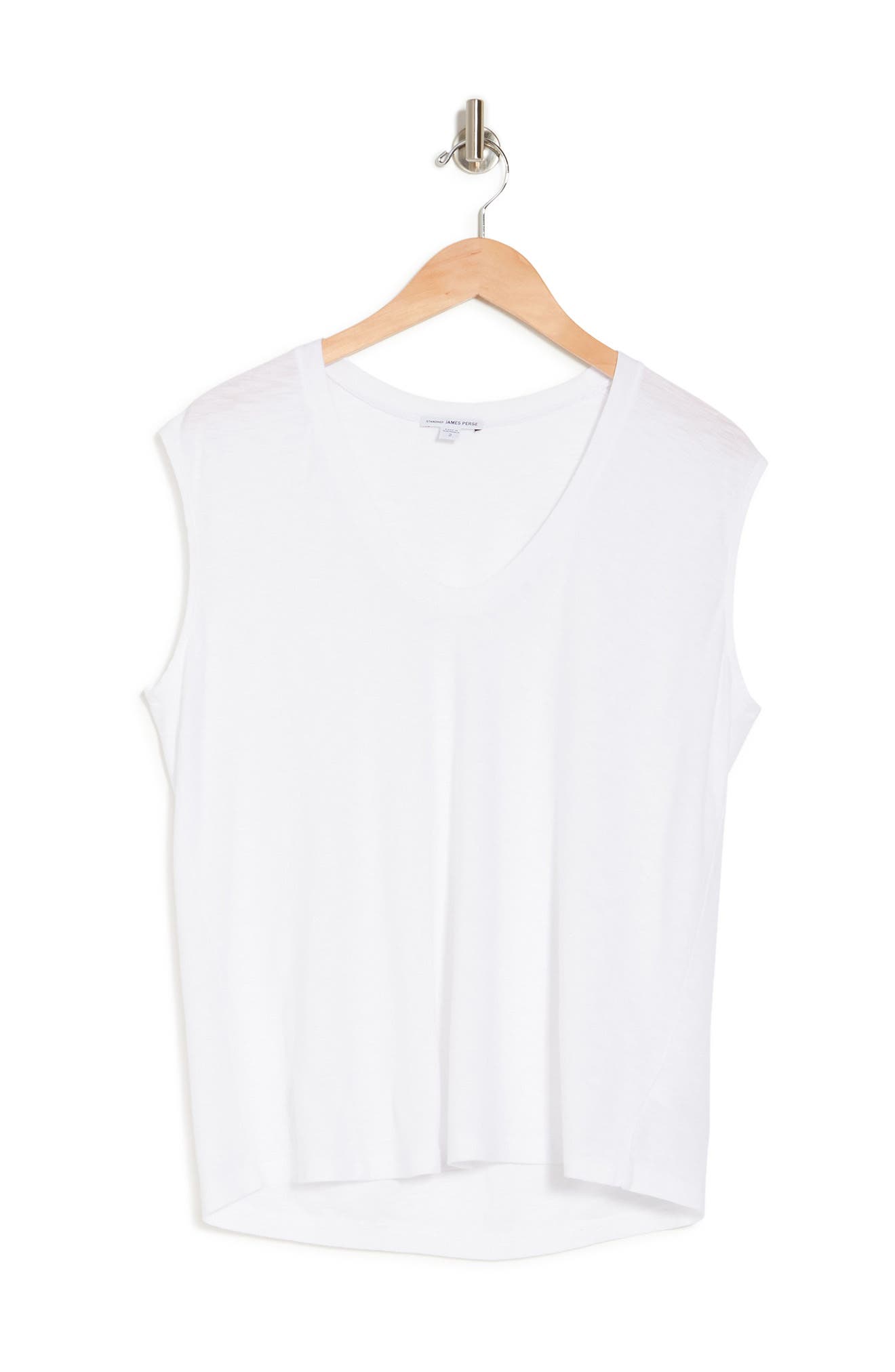 James Perse Sheer Scoop Neck Tank Top In White