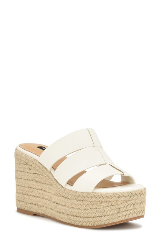 Nine West Keran Espadrille Platform Wedge Sandal In White 140 | ModeSens