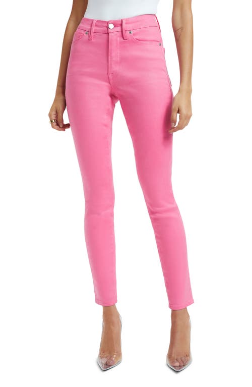 Good American Good Legs Coated Skinny Jeans In Sorority Pink003