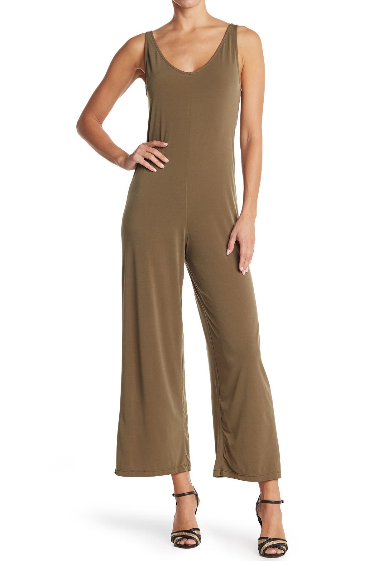 sleeveless jersey jumpsuit