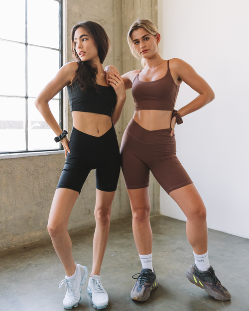Rebody Active Melanie Crop Cloudlux Bra In Brown Walnut