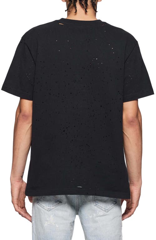 Shop Purple Brand Distressed Cotton Graphic T-shirt In Black