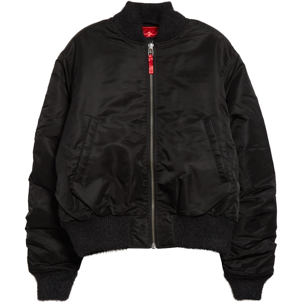 Stockholm Surfboard Club Nylon Bomber Jacket In Black