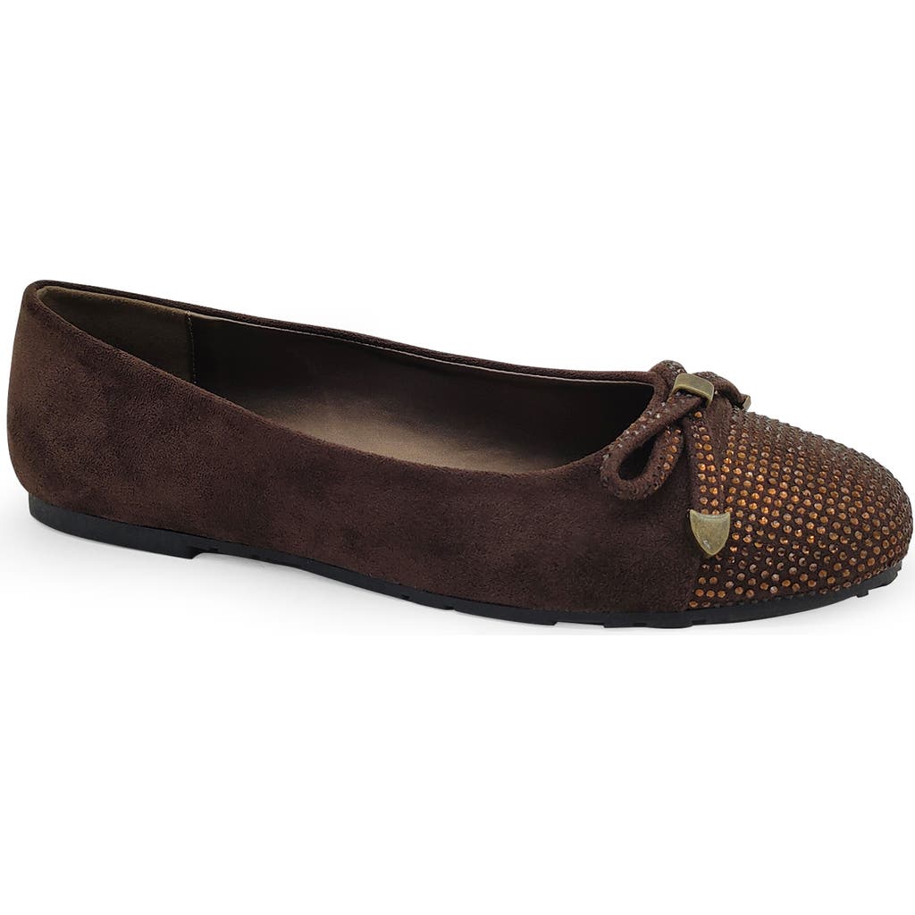 Reaction Kenneth Cole Ellie Ballet Flat In Chocolate Micro