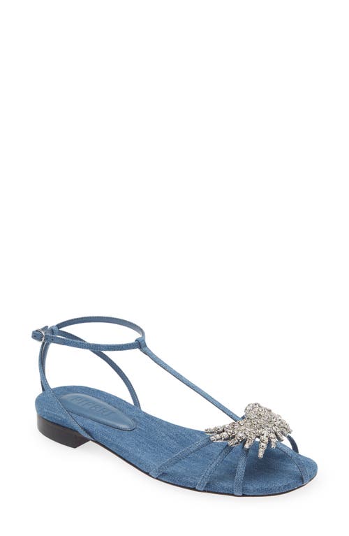 Maggio Denim Flat Sandal in Blue