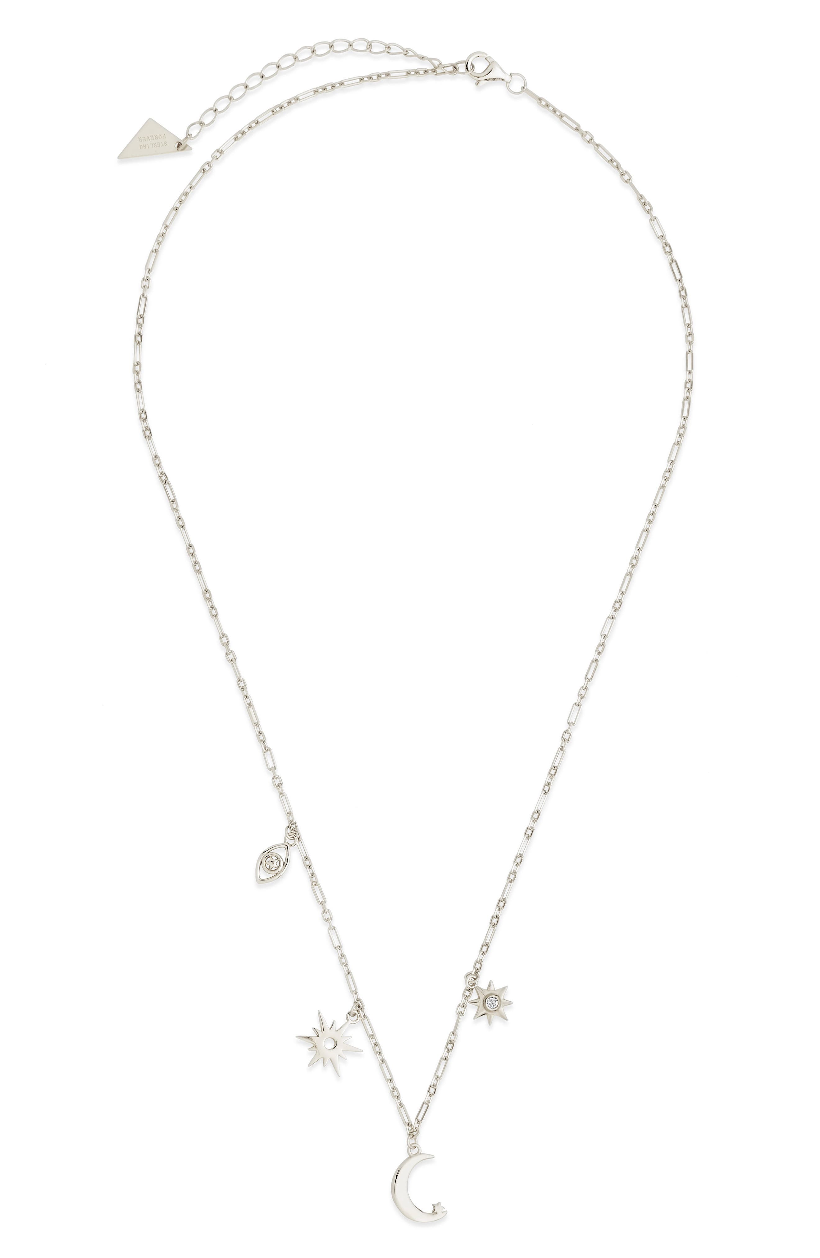 Kozakh Adeena Round Disc and Star Sterling Silver Necklace
