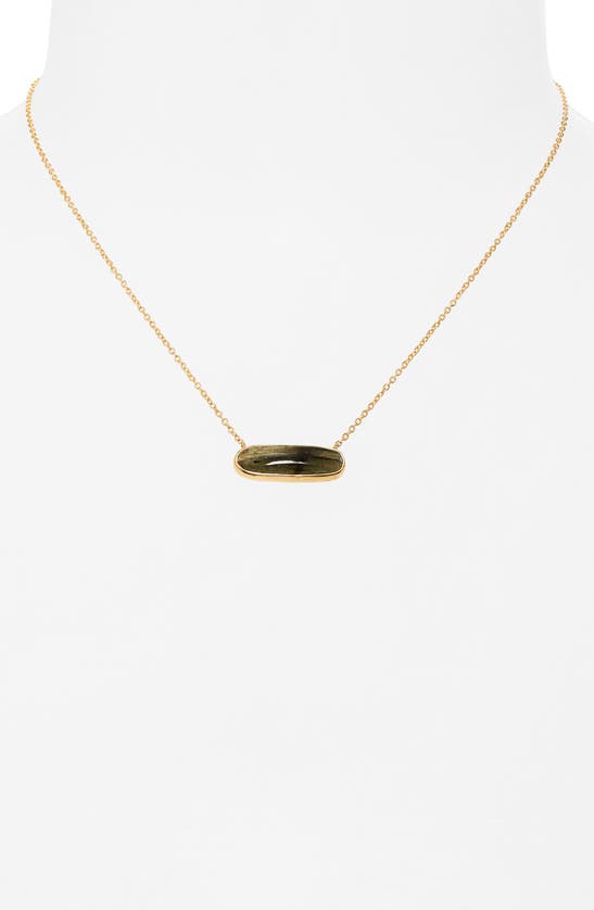 Shop Argento Vivo Sterling Silver Lab Bar Pendant Necklace In Gold