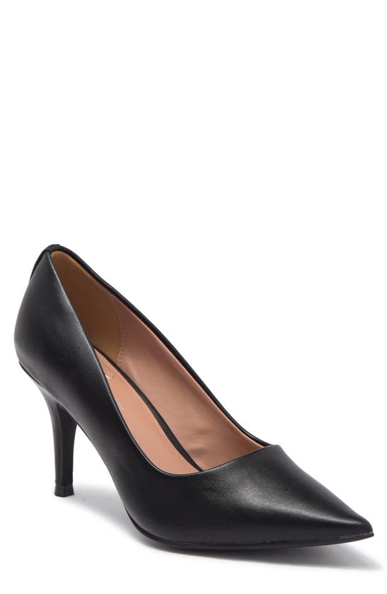Linea Paolo Paris Pointed Toe Leather Pump In Black | ModeSens