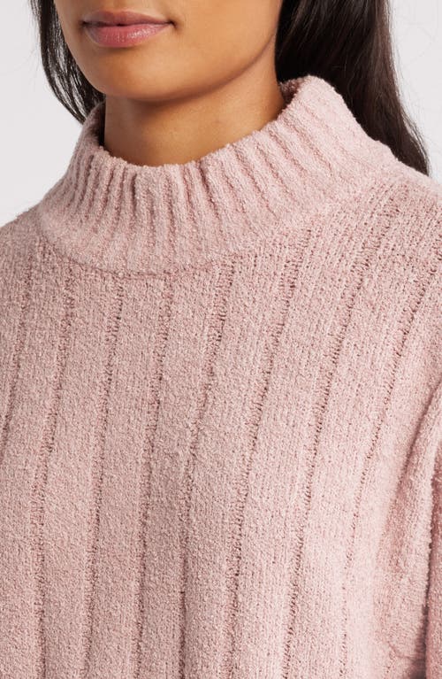 Shop Eileen Fisher Mock Neck Ribbed Sweater In Opal