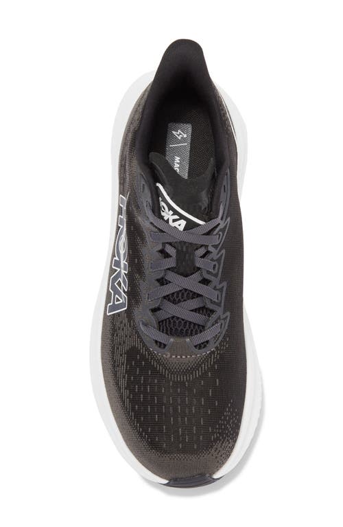 Hoka Women's Mach 6 Wide Lace Up Low Top Running Sneakers In Black/white