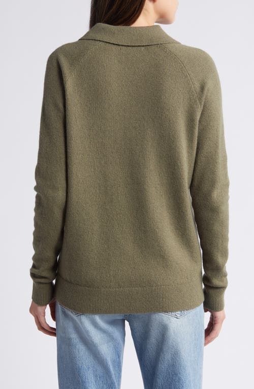 Shop Treasure & Bond Cotton Blend Polo Sweater In Olive Kalamata