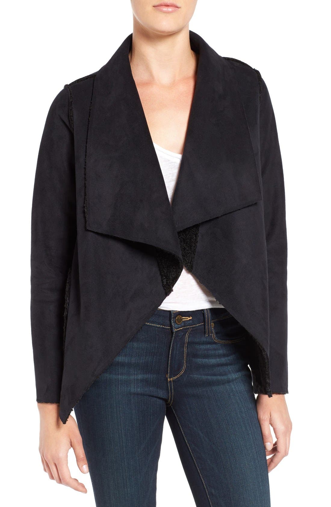 Velvet By Graham Spencer Lux Reversible Faux Shearling Drape