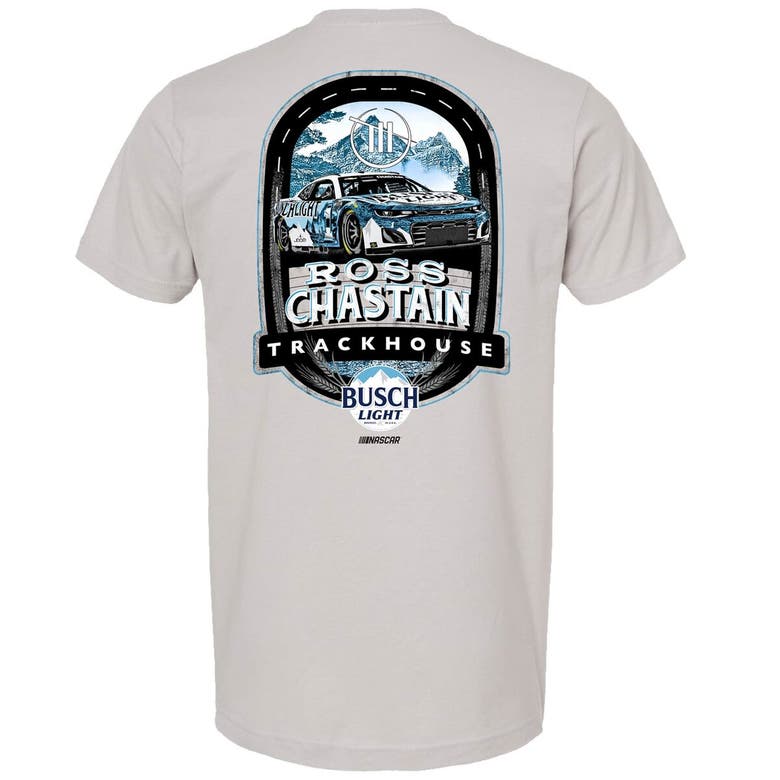 Shop Trackhouse Racing Team Collection Silver Ross Chastain Busch Light Car And Track T-shirt
