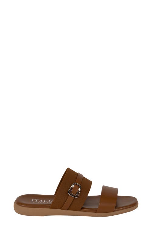 Italian Shoemakers Jelani Square Toe Slide Sandal In Tan