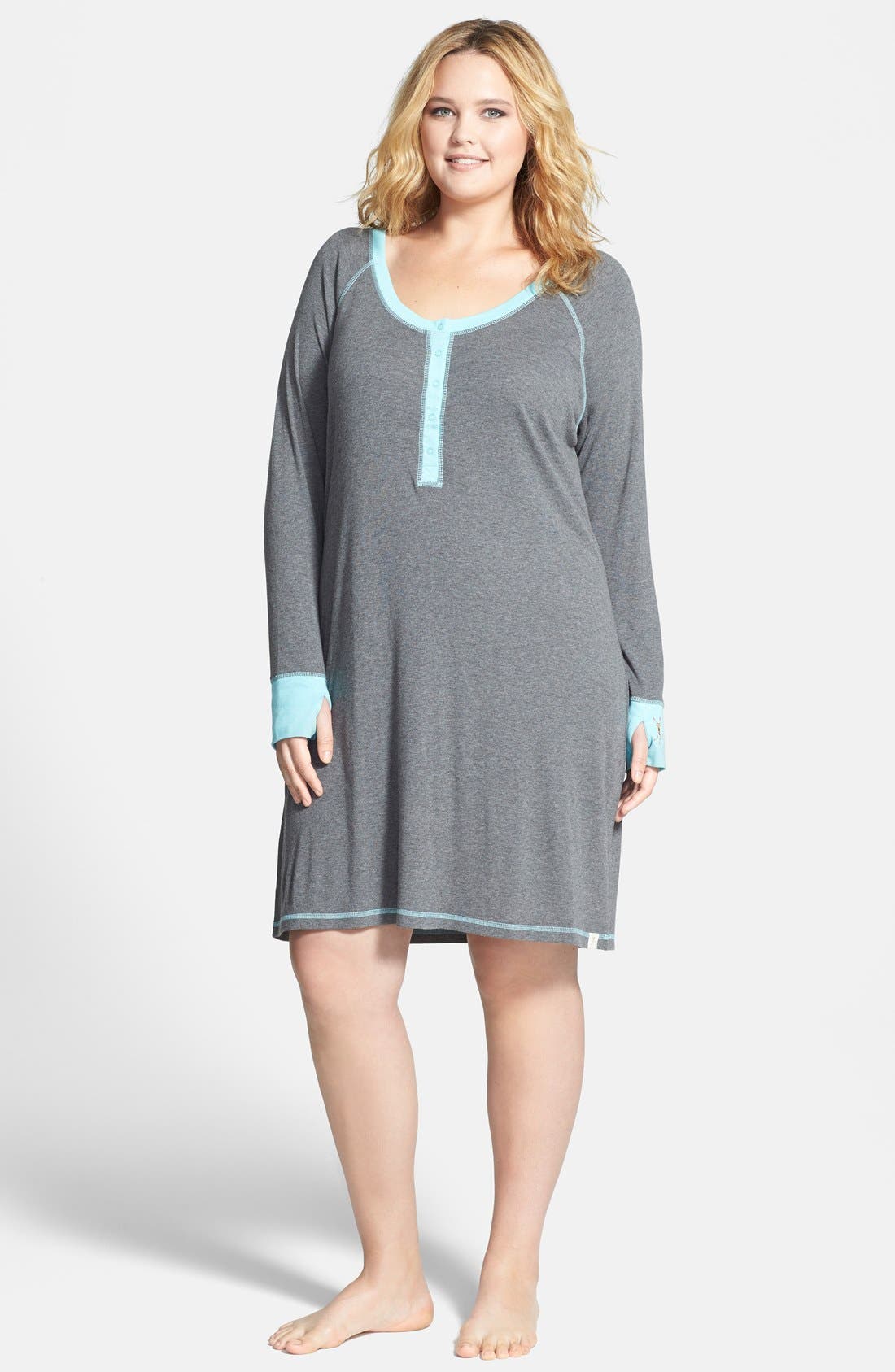 Munki Munki Henley Nightshirt (Plus Size) Nordstrom