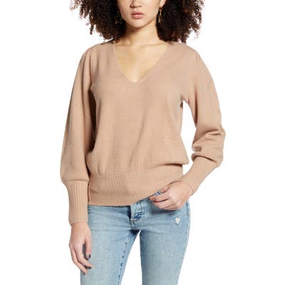 All In Favor Balloon Sleeve Sweater, Beige