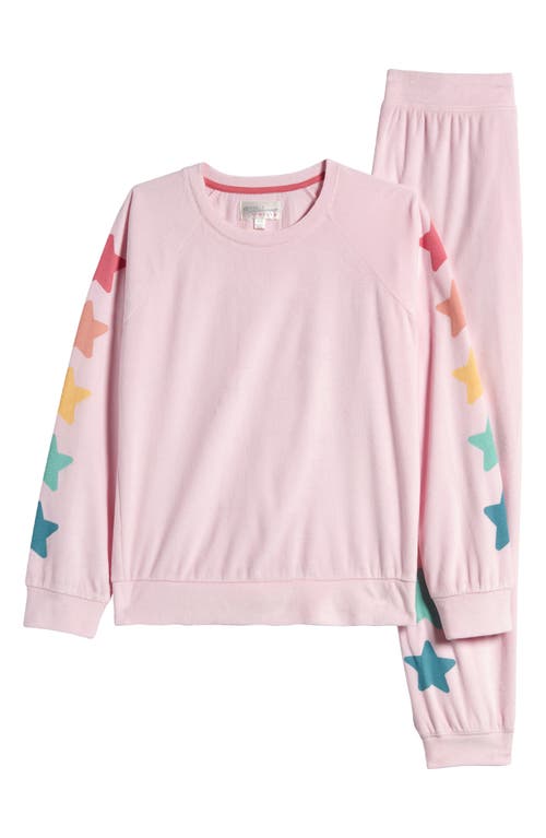 Shop Pj Salvage Kids' Print Fleece Two-piece Pajamas In Pink Dream