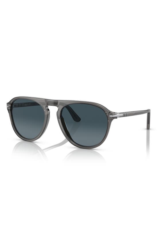 Persol 55mm Gradient Polarized Pilot Sunglasses In Transparent Grey