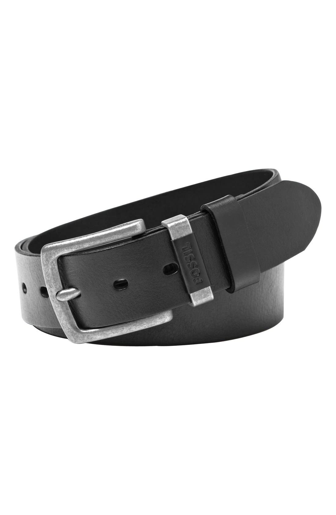 UPC 762346268222 product image for Men's Fossil 'Jay' Leather Belt, Size 36 - Black | upcitemdb.com