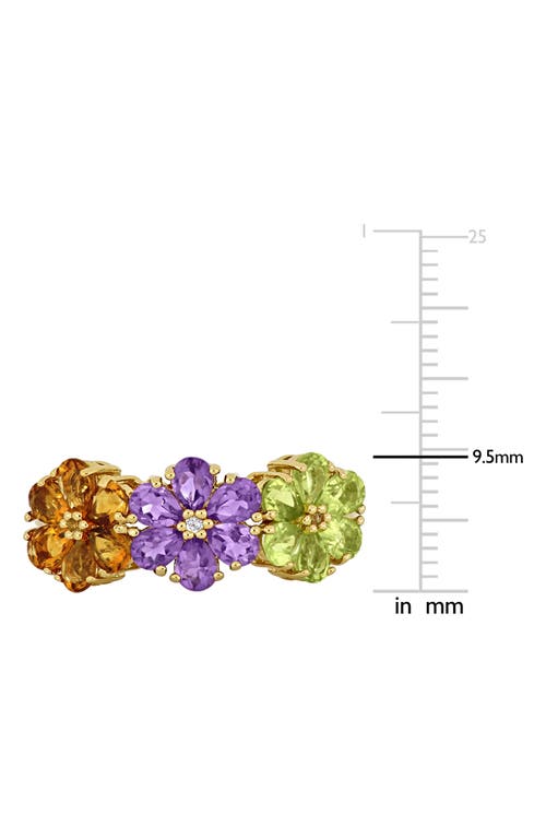 Delmar Amethyst, Citrine & Peridot Floral Ring In Multi