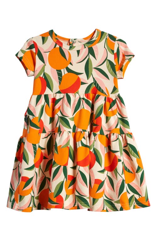 TINY TRIBE Orange Grove Short Sleeve Tiered Dress at Nordstrom,