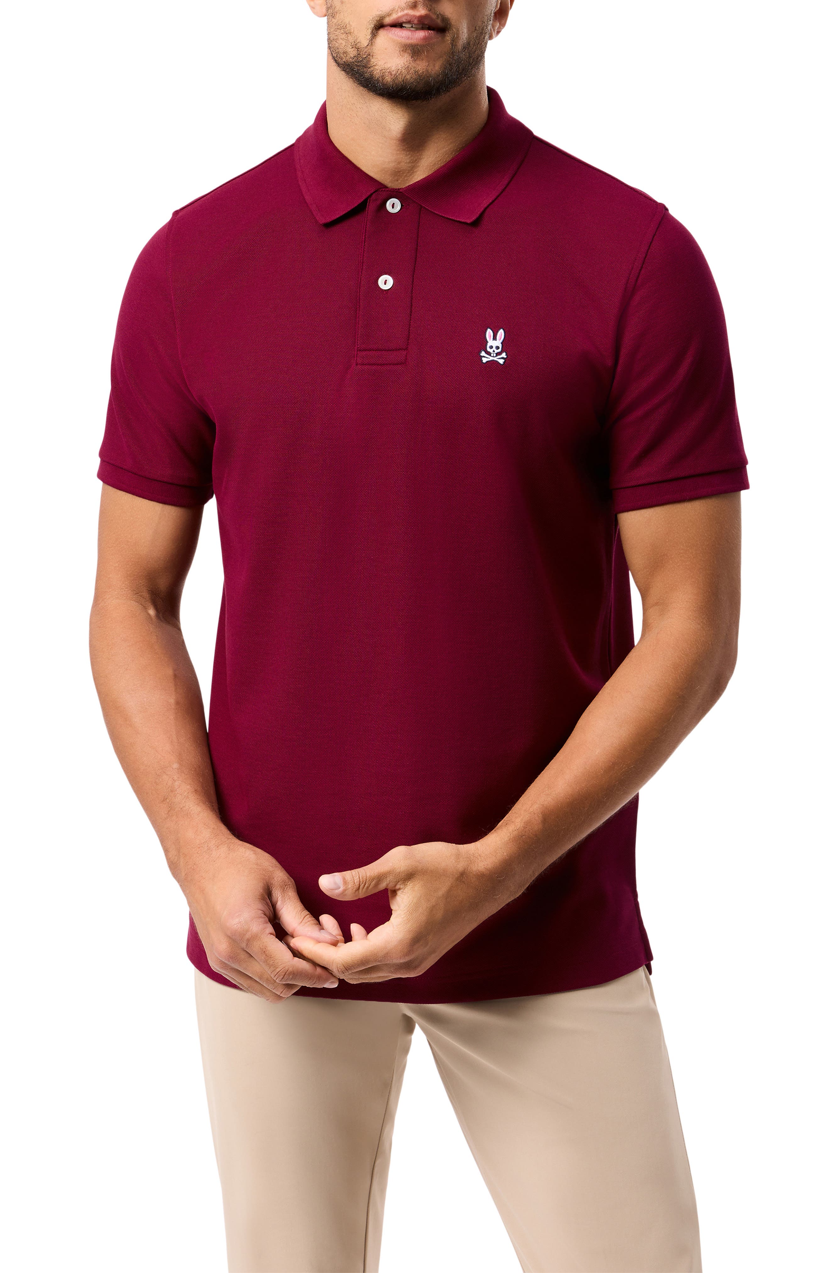 Psycho Bunny Tempest Classic Piqué Polo in Crimson 