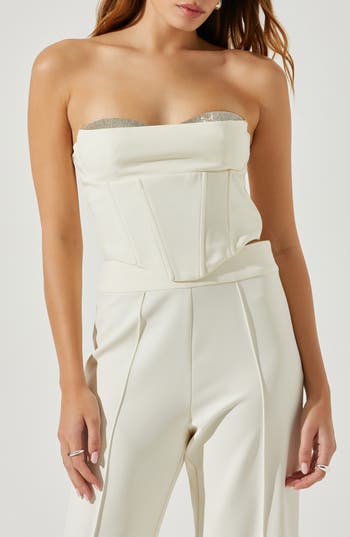 Astr Shanna Corset Top In Ivory In Ivory