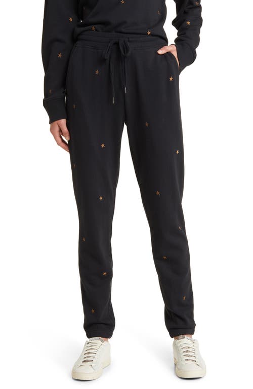 Kingston Star Embroidery Cotton Blend Joggers in Bronze Star Embroidery