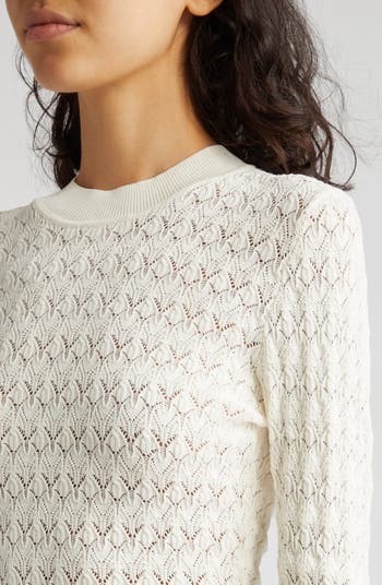 Pointelle stitch sweater