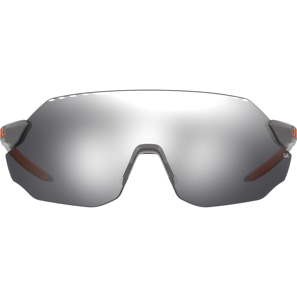 Under Armour Halftime 99mm Shield Sport Sunglasses In Grey/silver Oleophob