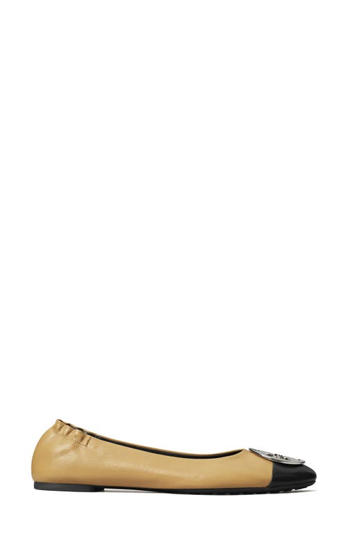 Shop Tory Burch Claire Cap Toe Ballet Flat In Ginger Shortbread/black