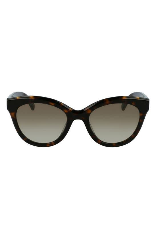 Longchamp Lgp Monogram 54mm Cat Eye Sunglasses In Tortoise