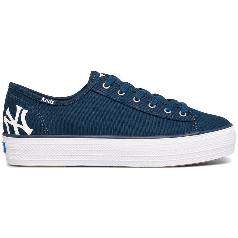 Kedsr Keds New York Yankees Triple Kick Sneakers In Navy