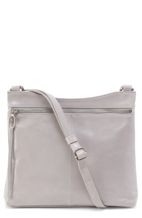 Shop Hobo Cambel Leather Crossbody Bag In Light Grey